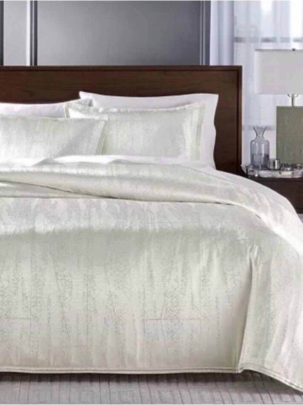 Hotel Collection Fractured Geo KING Duvet Cover & Shams Set White.